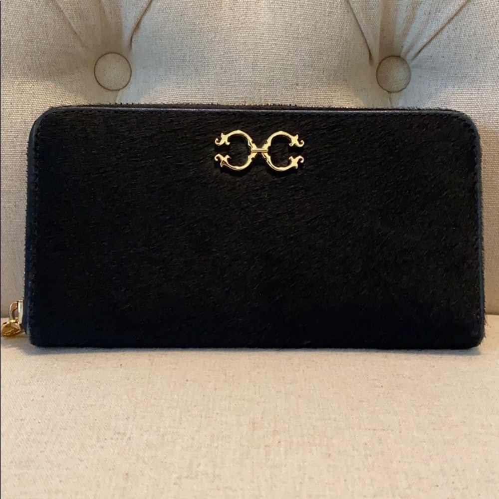 Authentic C Wonder black faux fur wallet